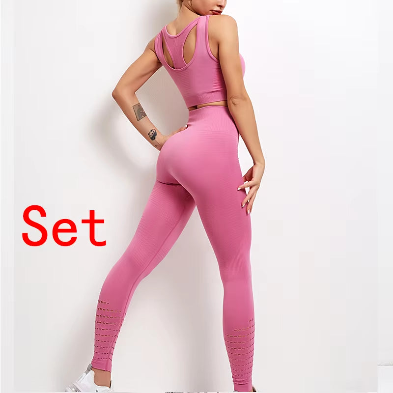 2021 New Gym Set Workout Clothes for Women Sports Bra and Leggings Suit Sports Wear Female Seamless Athletic Yoga Sets plus Size