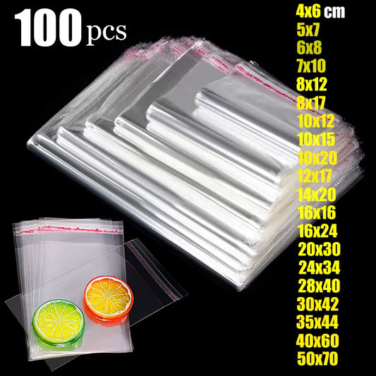 Clear Self Adhesive Bag Plastic Cello Cellophane Self Sealing Small Bag for Gift Candy Packing Resealable OPP Cookie Package Bag