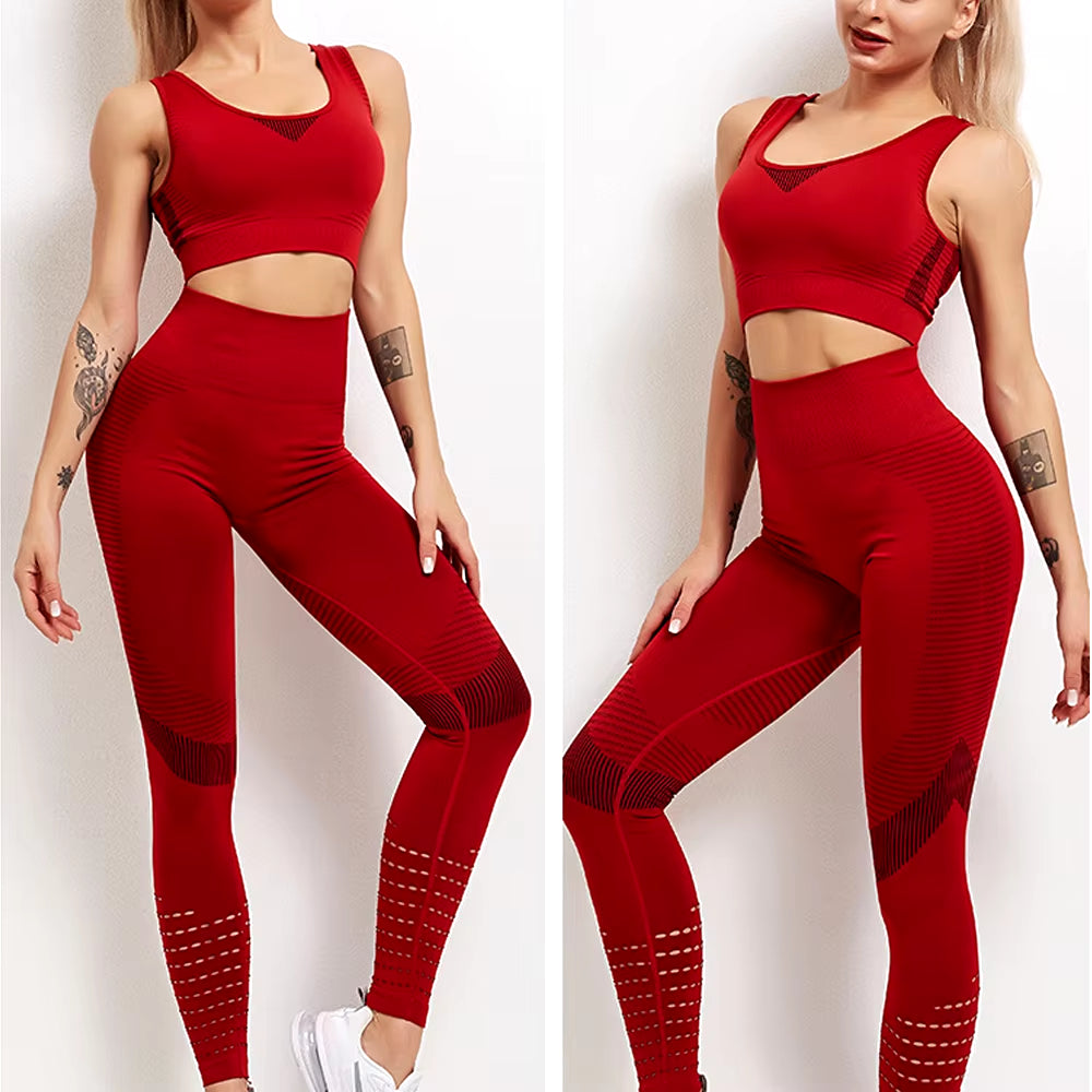 2021 New Gym Set Workout Clothes for Women Sports Bra and Leggings Suit Sports Wear Female Seamless Athletic Yoga Sets plus Size